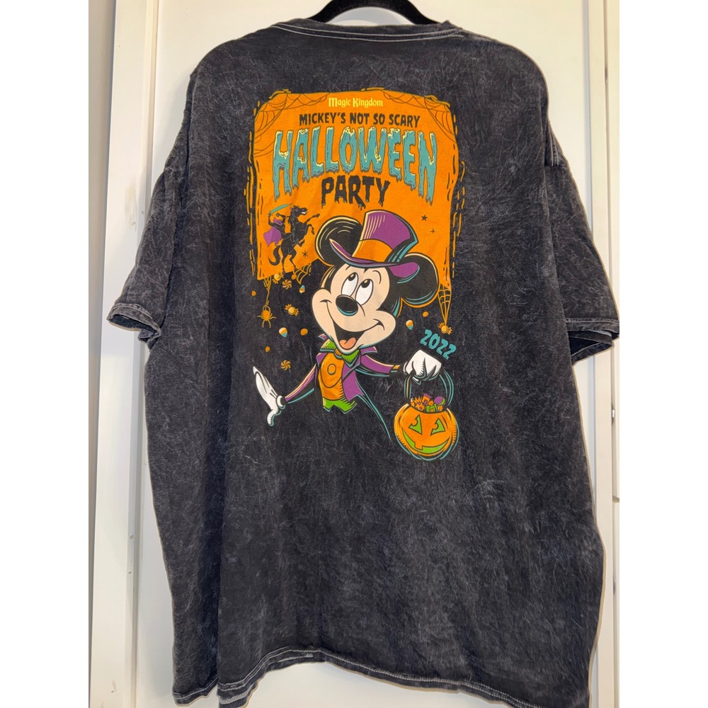 Disney Parks Mickey's Not So Scary Halloween Party 2022 Mineral Wash Shirt 3XL